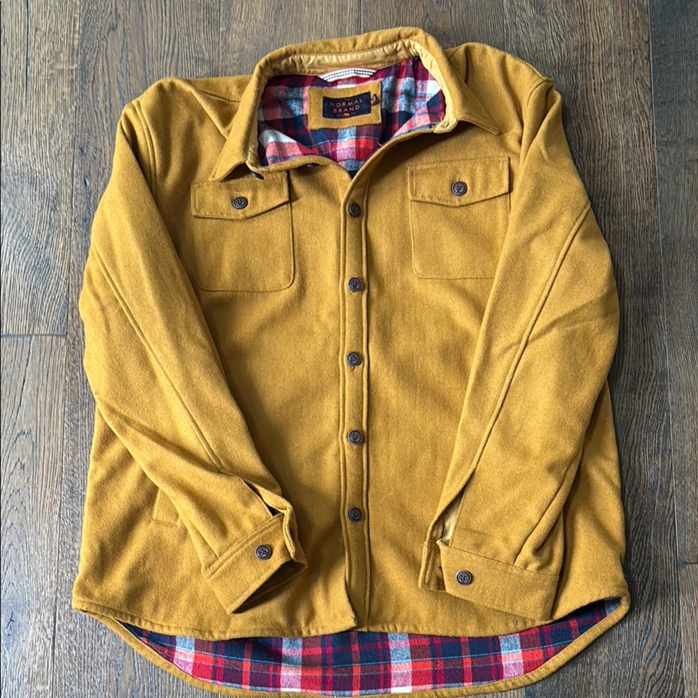 The Normal Brand Yellow and Red Lightweight Shirt Jacket